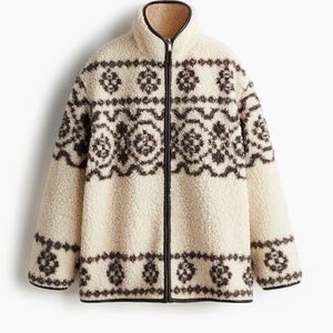 H&M Cream and Brown Patterned Jacket